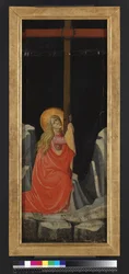 Maria Magdalena omfamnar korset, omvänd (tempera & guld på panel)