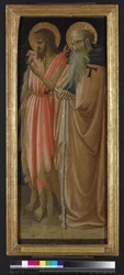 St John the Baptist och St Anthony Abbot (tempera & guld på panel)