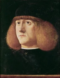 Renässans: Porträtt av en ung man par Mansueti, Giovanni di Niccolo (ca 1465-1527), ca. 1500. Olja på trä, 29,7x22,3. Konsthistoriska museet, Vienne