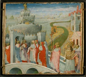 La procession de Saint Gregoire au Chateau Saint-Ange - Sankt Gregorius procession vid Castel Sant