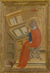 Saint Hieronymus i hans arbetsrum, ca 1430 (målning på trä)