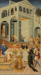 Johannes döparens huvud framfört till Herodes, 145560.