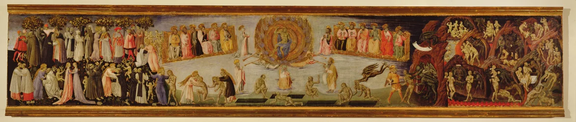 The Last Judgement, predellapanel som visar himmel och helvete