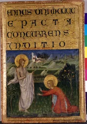 Noli me tangere, ca 1450 (tempera på poppelträ)