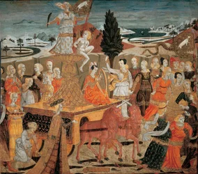 Le triomphe de la chastete - Kyskhetens triumf - (Lo Scheggia) Giovanni di Ser Giovanni (1406-1486). Tempera på panel