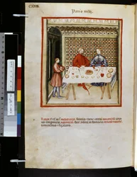 Theatrum sanitatis av Ububchasym de Baldach: "Panis Milij", 1300-talets första decennium (miniatyr)