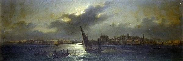Utsikt från Malta - utanför hamnen (olja ombord)