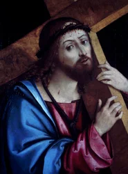 Kristus bär korset, av Girolamo Marchesi känd som Cotignola (ca 1471-1540), tempera på duk, 41x56 cm.