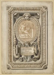 Design för en graverad pärla i dekorativ miljö, 1722