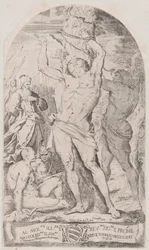 Sankt Sebastian binds vid ett träd, 1625-50.