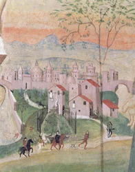 Utsikt över staden Prato, detalj från korsfästelsen, från kapitelhuset, 1509