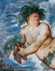 Allegory of Autumn, Detalj av fresker av Girolamo Romanino (ca 1484-efter 1559), beställd av Bernardo Clesio