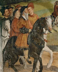 Kung Christian av Danmarks besök i Malpaga 1474 (fresk)