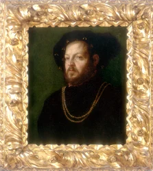 Porträtt av en man, verk av Girolamo da Carpi, konserverat på Galleria Estense i Modena