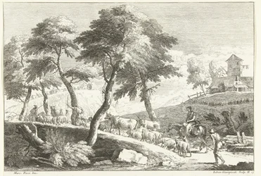 Kuperat landskap med herdar och boskap Italienska landskap (serietitel)