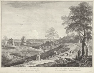 Landskap med herdar och pilgrimer Canto la sbarra il guardian ristor (...) (titel på objekt)