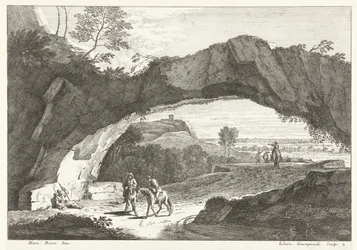 Landskap med stenbro och några figurer Italienska landskap (serietitel)