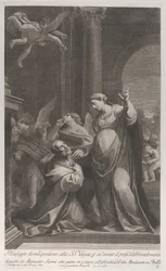 Saint Joseph ber jungfruns ursäkt för att ha tänkt på att överge henne..., 1760-1800.