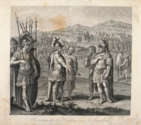 Möte mellan Hannibal och Scipio under de puniska krigen (etsning)