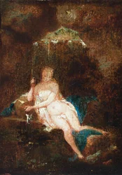 River goddess (olja på papper upplagt på panel)