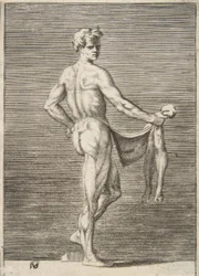 Flätad man sedd bakifrån, 1531-76.