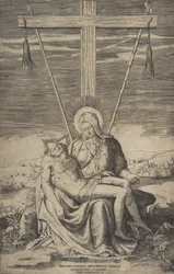 Pieta under korset av Golgata, 1547.