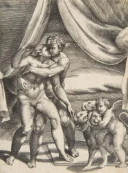Pluto och Proserpine, från "The Loves of the Gods", ca. 1531-76.
