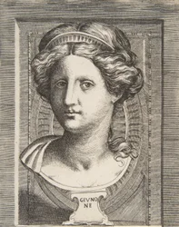 Skulpterat huvud av Juno, ca 1531-76.