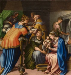 Chapel of Our Lady of the People, Första spännvidden av norra sidan, Giulio Campi, Baptistens födelse 1569