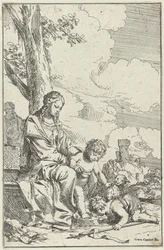 Helig familj med den unge Johannes döparen