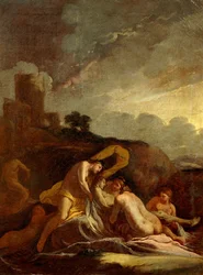 Adonis död, av Giulio Carpioni (1613-1678).