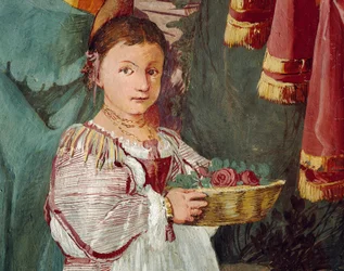 Nymf Amaryllis krönt till vinnare av kysstävling, fresk av Giulio Carpioni, inspirerad av pastoralspelet Den trogna herden, av Giovanni Battista Guarini (1538-1612), Villa Caldogno (UNESCO:s världsarvslista