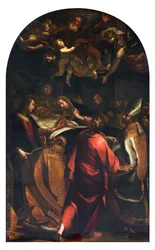 Sankt Josefs lidande (Agony of St Joseph) Målning av Giulio Cesare Procaccini (1574-1625) 1616 Privatsamling