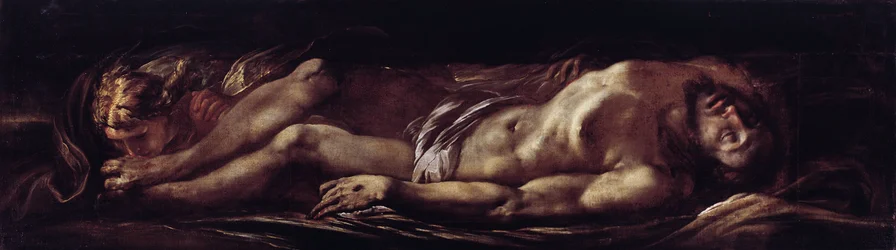 Deposition of Christ (The Dead Christ) Målning av Giulio Cesare Procaccini (1574-1625) Genes, Musei di Strada Nuova (ex Palazzo Rosso) Italien