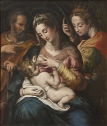 La Sainte Famille et Sainte Catherine - Den heliga familjen med Saint Catherine, av Procaccini, Giulio Cesare (1574-1625). Olja på duk. Mått: 77x67 cm. Nationalmuseum Stockholm