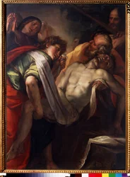 ""La mise au tombeau"" (Kristi gravläggning) Målning av Giulio Cesare procaccini (1574-1625) omkring 1620 Pushkin-museet, Moskva