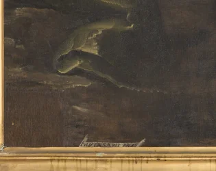 Signatur, detalj, Jungfru Maria med barn och Sankt Firmus och Sankt Rusticus (detalj av 3704245)