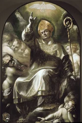 St Charles Borromeo in Glory (olja på duk