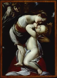 Jungfru och barn med änglar, ca. 1610.
