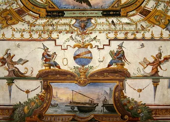 Takpanel från Stanzino delle Matematiche (fresk med tempera) (se 254070 och 254072-3)