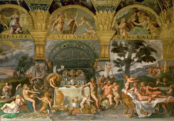 Bacchanalia, från Amors och Psyches sal (fresco)