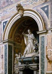 Vy över monumentet tillägnat påven Leon XIII (1810-1903) gjort av Giulio Tadolini (1849-1918)