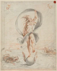 Allegorisk figur, troligen ca 1588 (krita)
