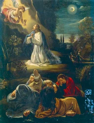 Jesus i trädgården, scen från Passion of Jesus av Giuseppe Cesari (1568-1640)