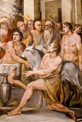 Numa Pompilius instiftar vestalernas kult (detalj)