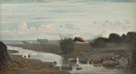 Lido med betande oxar, ca 1862-63 (olja på pannå)