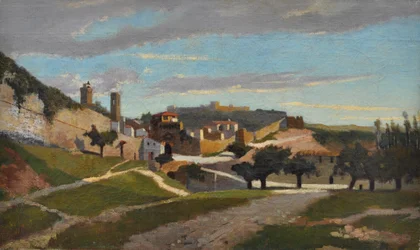 San Gimignanos murar, ca 1862 (olja på duk)