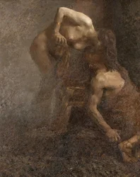 Lyxig Cleopatra-målning av Giuseppe Amisani (1879-1941) Storlek 210x190 cm Mede Palazzo Comunale