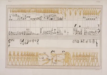 The Grand Zodiac, från graven av Menephtah I, Biban-el-Moluk, Nubia, illustration från "The Monumnents of Egypt and Nubia..." av Ippolito Rosellini