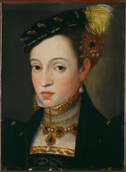 Ärkehertiginnan Magdalena, dotter till kejsar Ferdinand I (olja på trä)